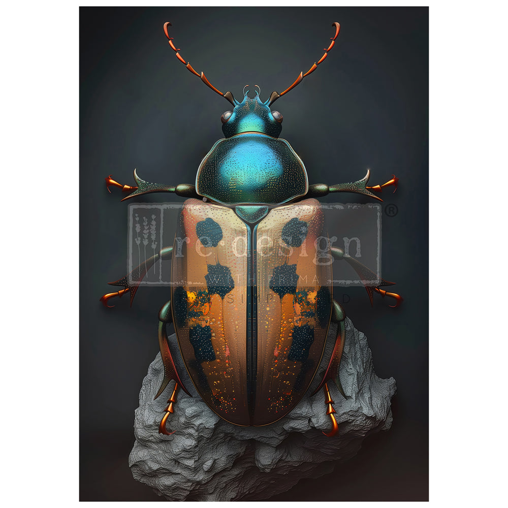 Brass Scarab - A1 Decoupage Fiber Paper