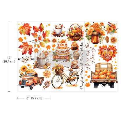 SMALL TRANSFERS – AUTUMN SPLENDOR – 3 SHEETS, 6″X12″