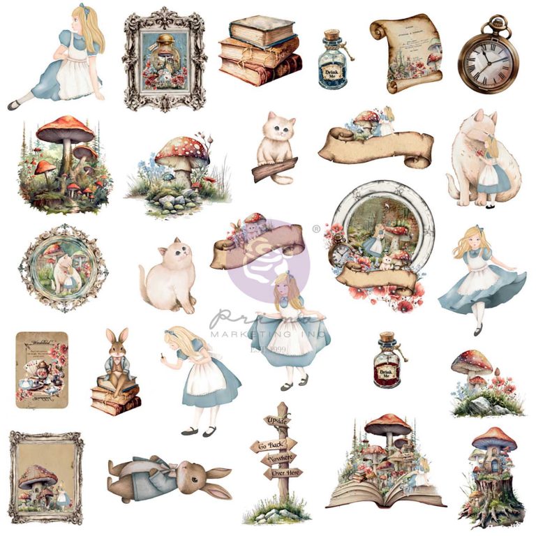 Return To Wonderland Collection Ephemera – Wonderland keepsakes – 54 pcs