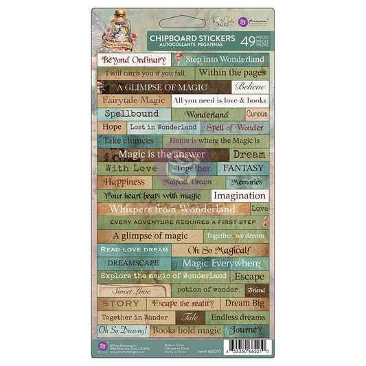Return To Wonderland Collection Chipboard Stickers – 49 pcs