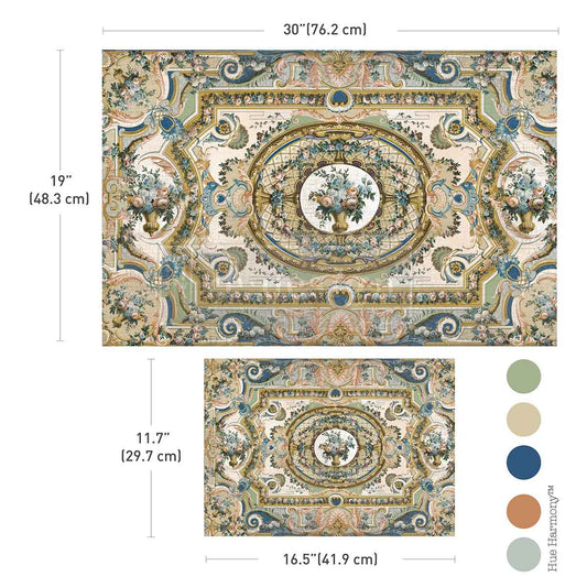 Double Delight Decoupage Fiber Paper Set – Serenade In Blue – Total 2 sheets – 1 sheet, 19.5″x30″ + 1 sheet, 11.7″x16.5″