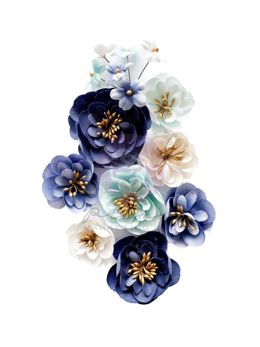 A Mermaid's Tale Collection Fabric Flowers - Water Florals