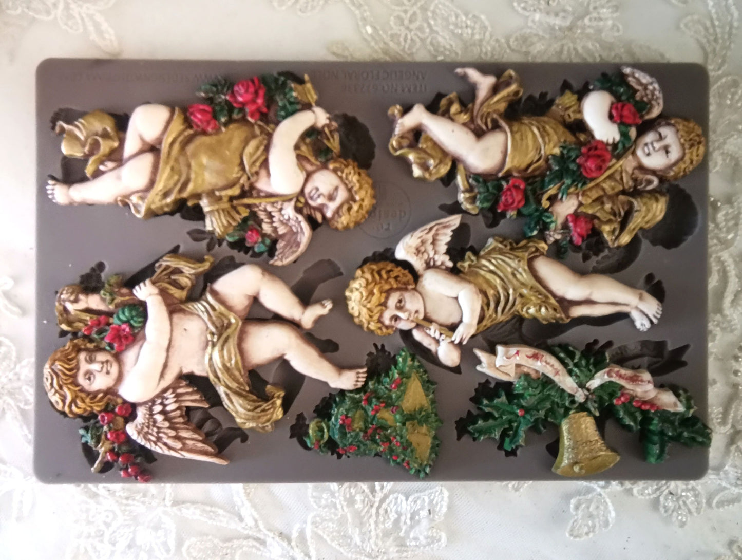 Decor Moulds® – Angelic Floral Noel – 1 pc, 5″x8″x8mm