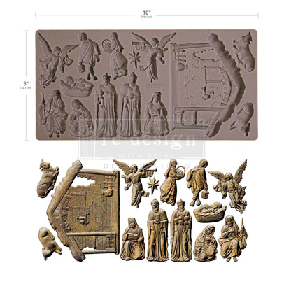 Decor Moulds® – Holy Night Nativity – 1 pc, 5″x10″x8mm