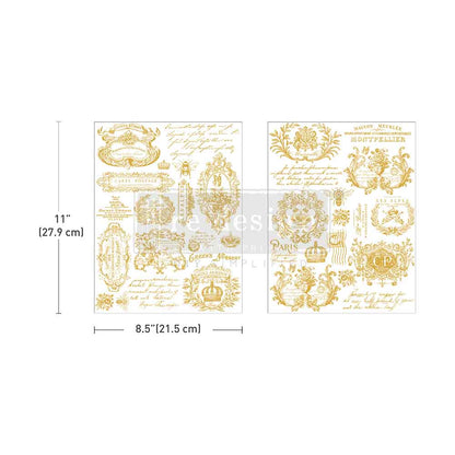 H2O Transfers Gold – Gilded Memories – 2 sheets, 8.5″x11″