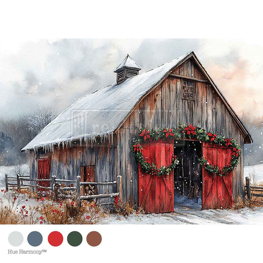 A4 Decoupage –  Cranberry Cabin – 1 sheet, 8.27″x11.69″