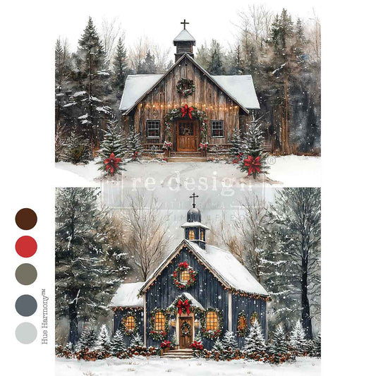A4 Decoupage –  Christmas in the Woods – 1 sheet, 8.27″x11.69″