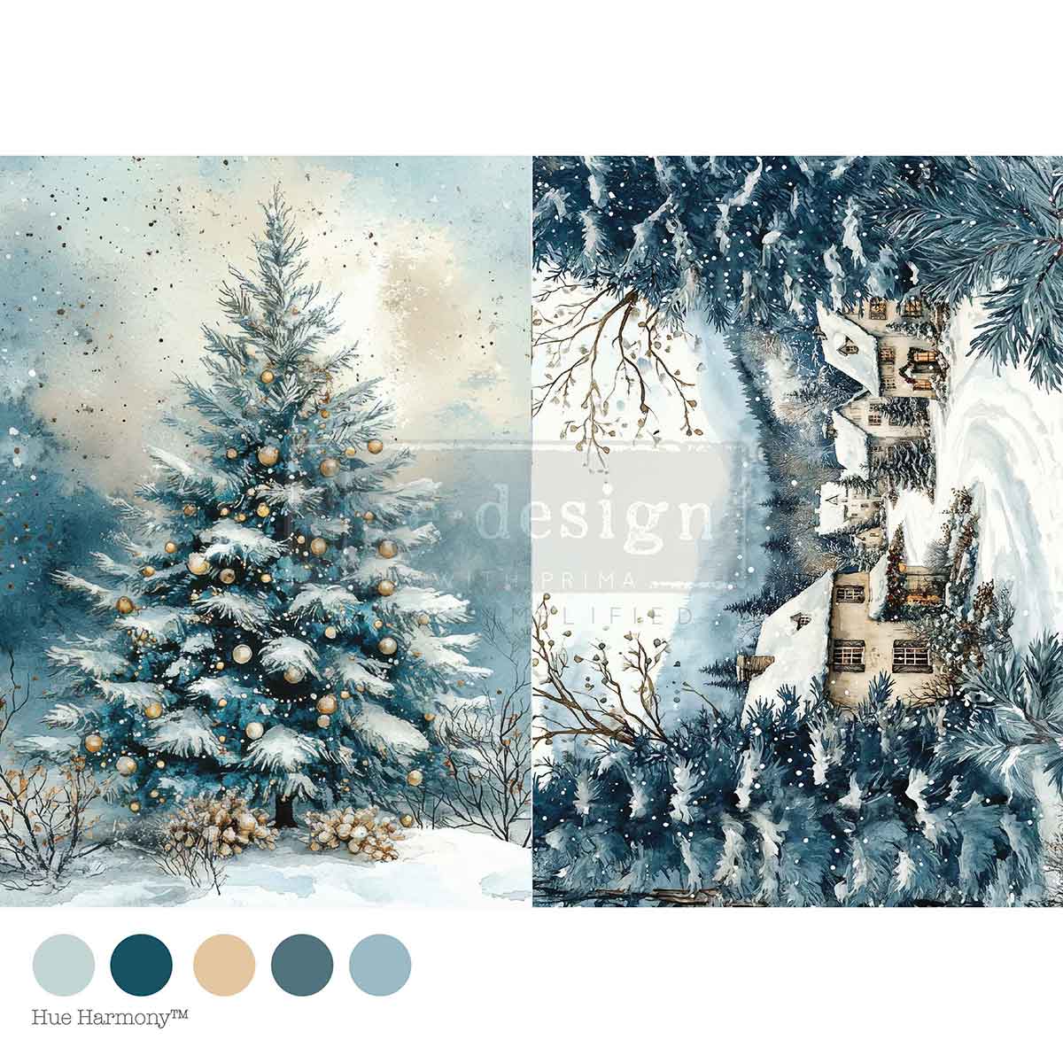 A4 Decoupage – Silent Night Sparkle – 1 sheet, 8.27″x11.69″