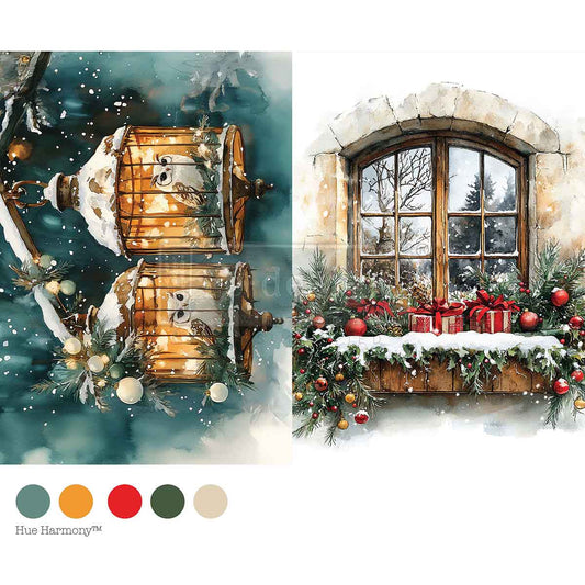 A4 Decoupage – Noel Night Owl – 1 sheet, 8.27″x11.69″