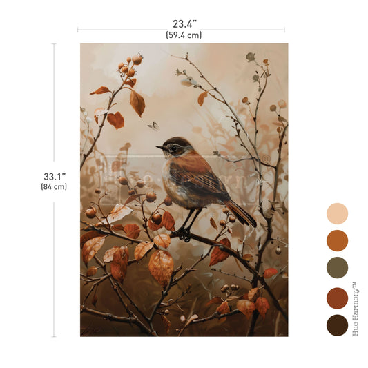A1 Decoupage Fiber – Sunlit Songbird – 1 sheet, 23.4″x33.1″ - Limited Edition