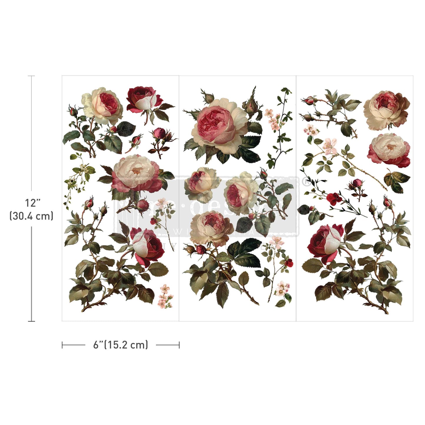 Small Transfers – Midnight Rose – 3 sheets, 6″x12″