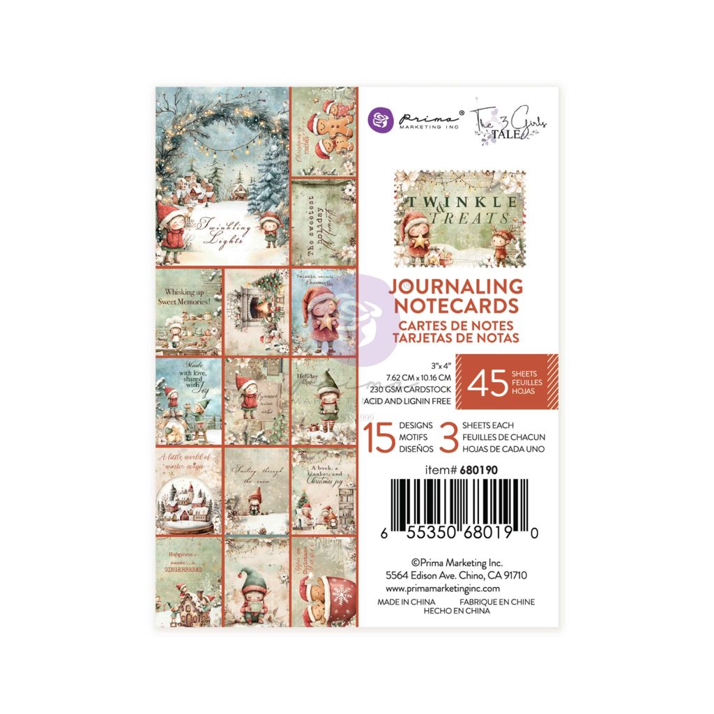 Twinkle & Treats Collection 3×4 Journaling Cards – 45 sheets – 15 designs x 3 sheets