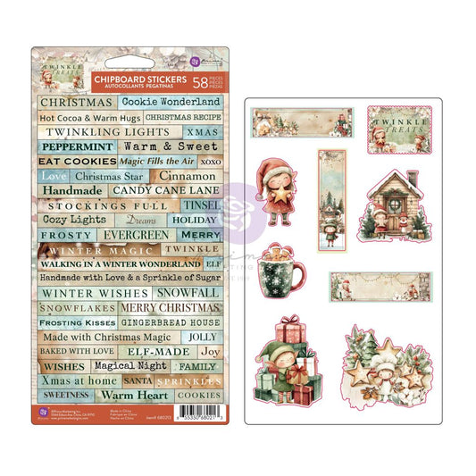 Twinkle & Treats Collection Chipboard Stickers – 58 pcs