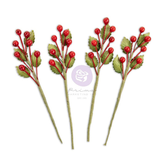 Twinkle & Treats Collection Flowers – Christmas Berries – 4 pcs