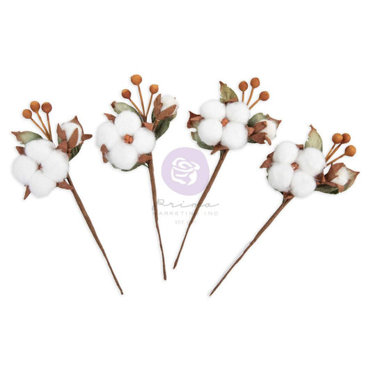 Twinkle & Treats Collection Flowers – Snowy Cotton – 4 pcs