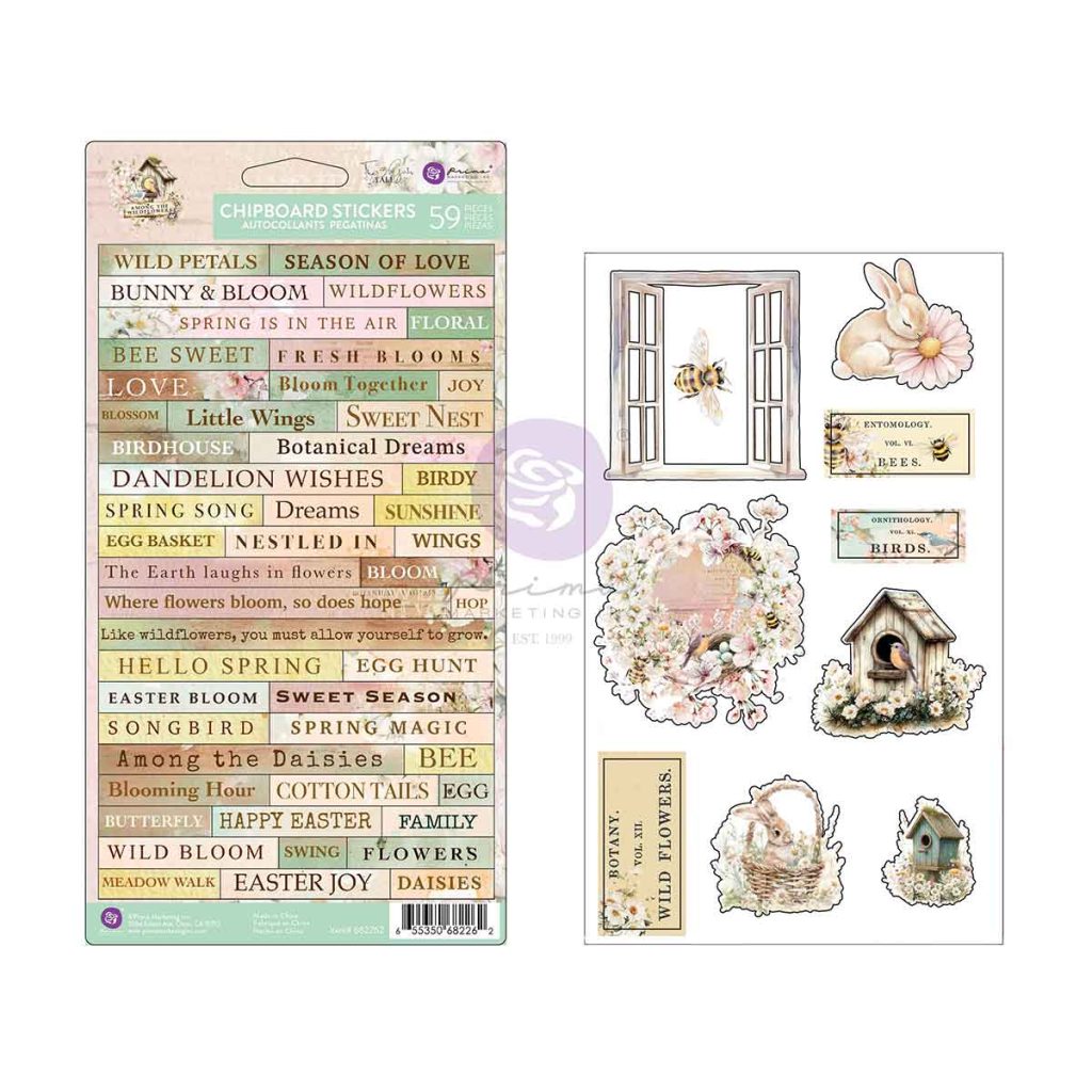 Among the Wildflowers Collection Chipboard Stickers – 59 pcs