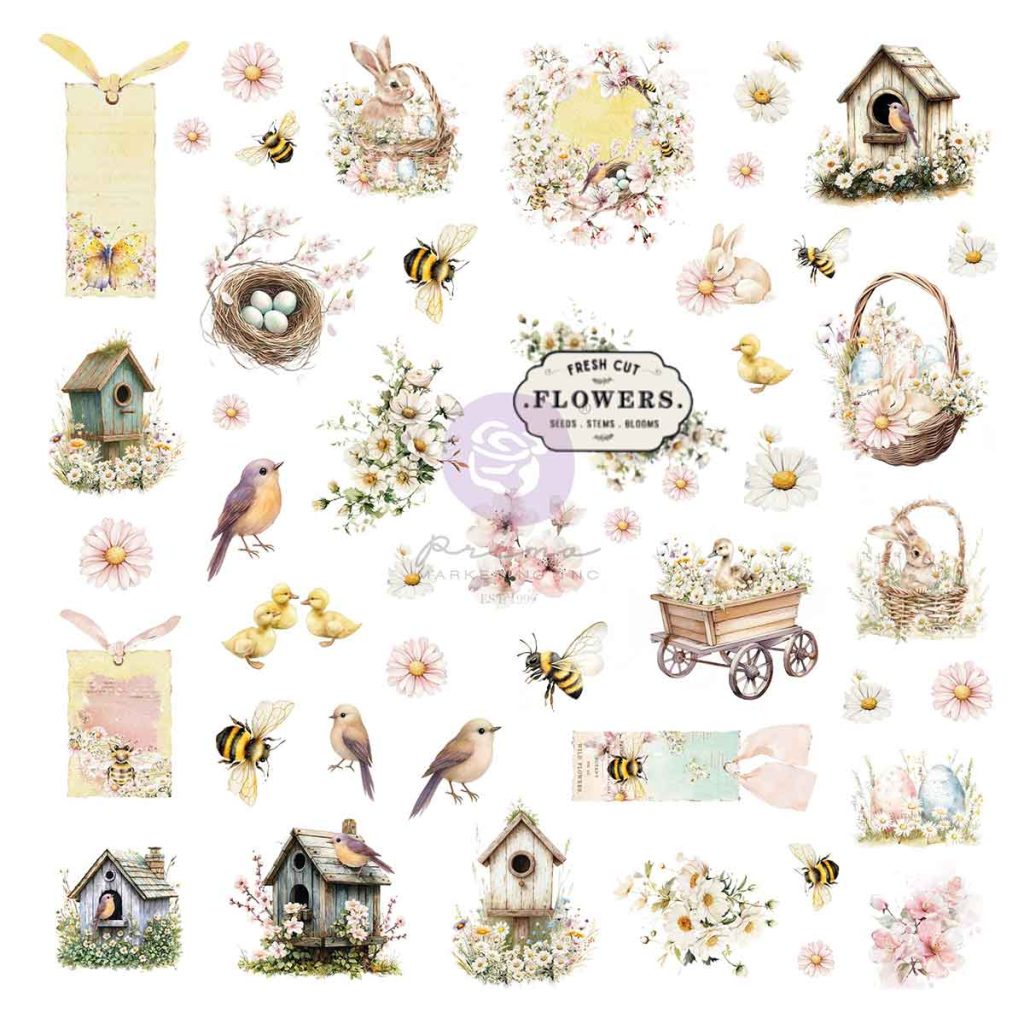 Among the Wildflowers Collection Ephemera – Spring Bits – 96 pcs