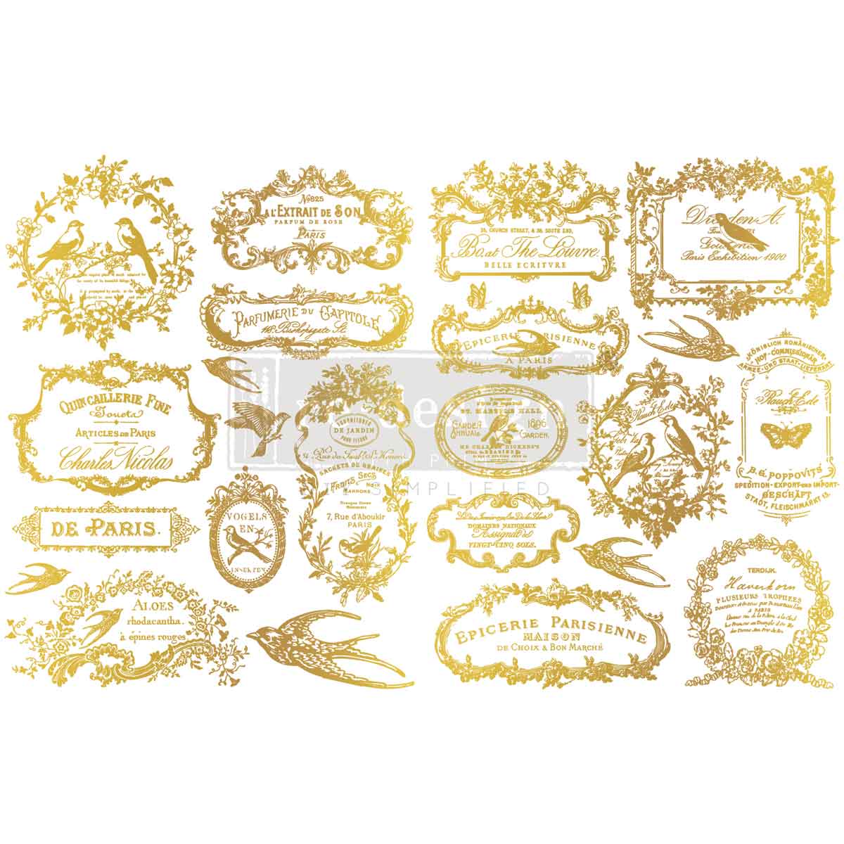 H2O Transfers Gold – Chant Du Matin – 2 sheets, 8.5″x11″