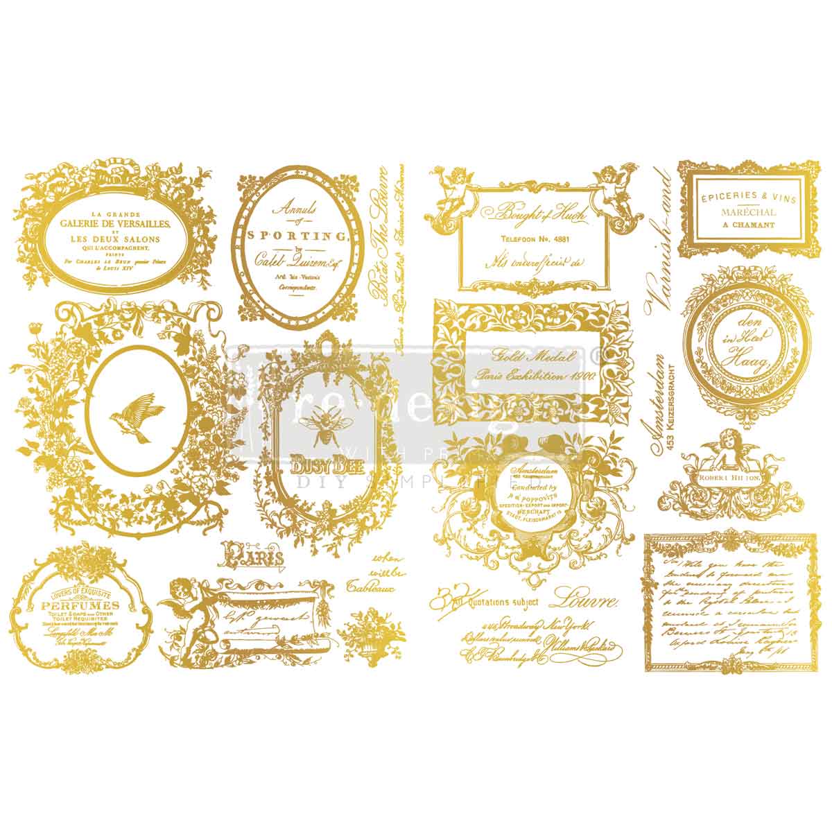 H2O Transfers Gold – Fleur De Minuit – 2 sheets, 8.5″x11″