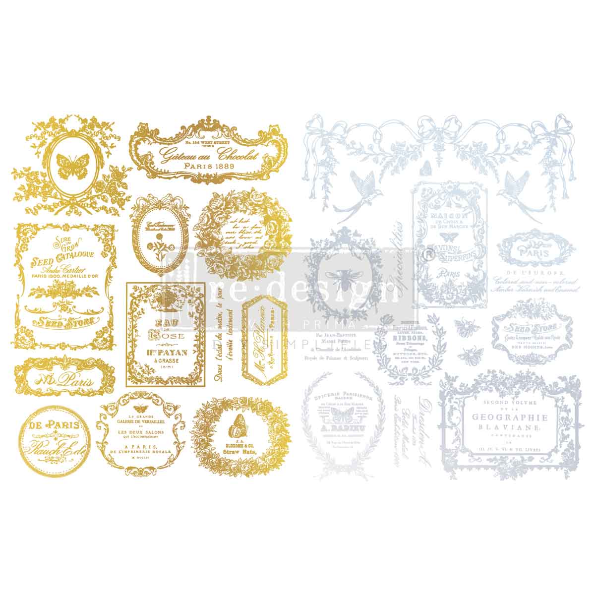 H2O Transfers Gold/Silver – ÉClat Du Matin – 2 sheets, 8.5″x11″