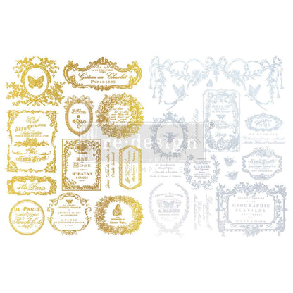 H2O Transfers Gold/Silver – ÉClat Du Matin – 2 sheets, 8.5″x11″