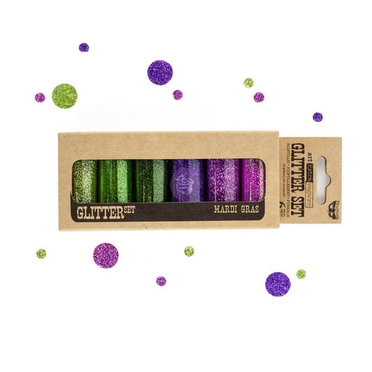 Art Ingredients – Glitter Set – Mardi Gras 7g bottle set of 6