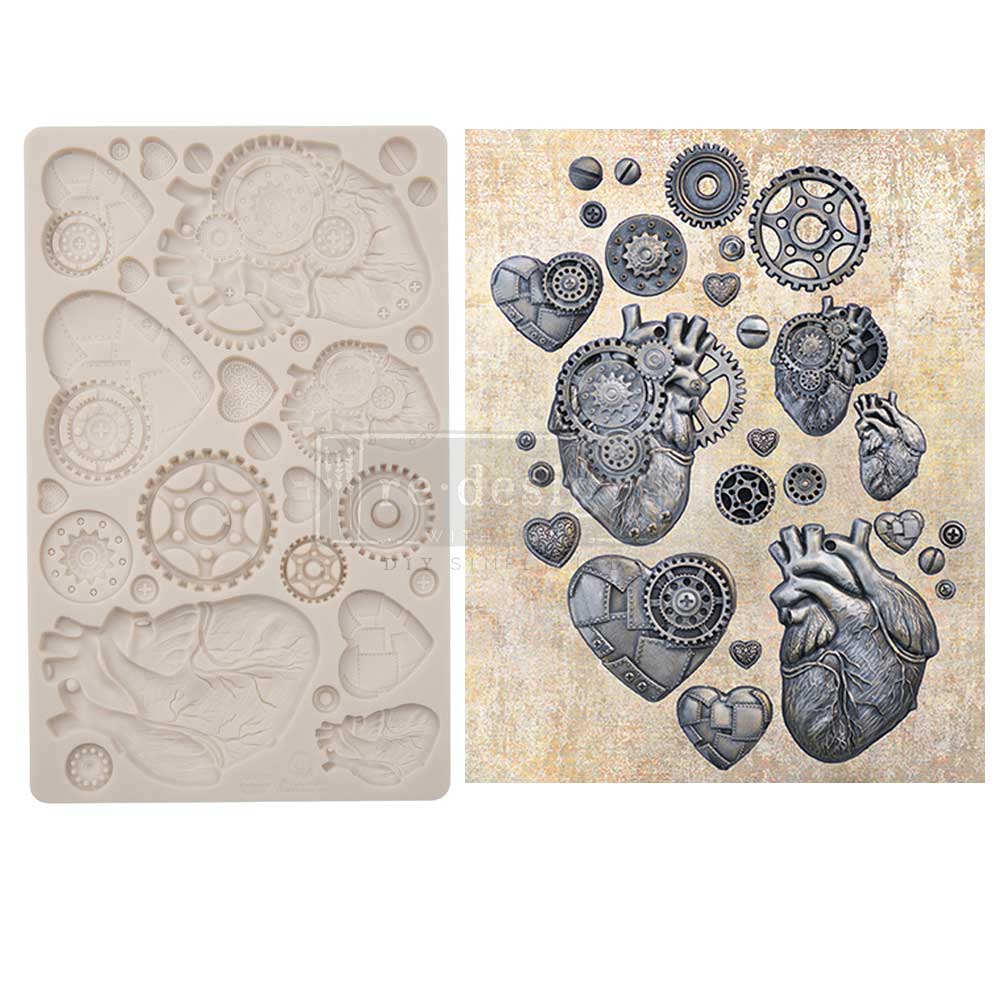 Steampunk Hearts Moulds - Finnabair -Redesign with Prima Moulds - Decor Moulds