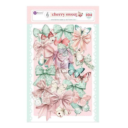 Cherry Sweet Collection Ephemera – Bows & Butterflies – 104 pcs