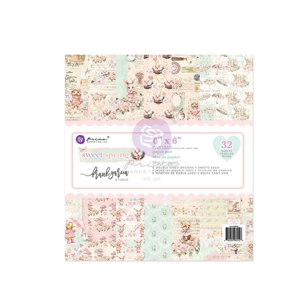 Sweet Spring Collection 6×6 Paper Pad – 32 sheets – 8 double-sided designs x 4 sheets each