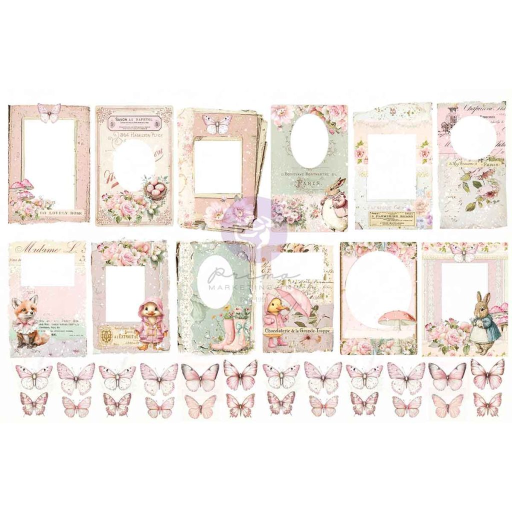 Sweet Spring Collection Ephemera -Butterflies & Frames – 72 pcs w/ foil accents