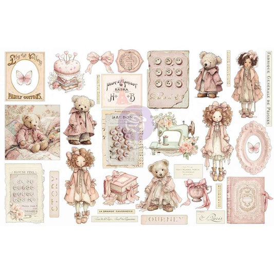 Buttons & Keepsakes Collection Ephemera – Quilted Memories – 64 pcs w/ foil detail