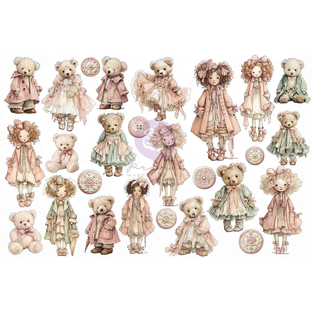 Buttons & Keepsakes Collection Ephemera – Cherished Companions – 52 pcs