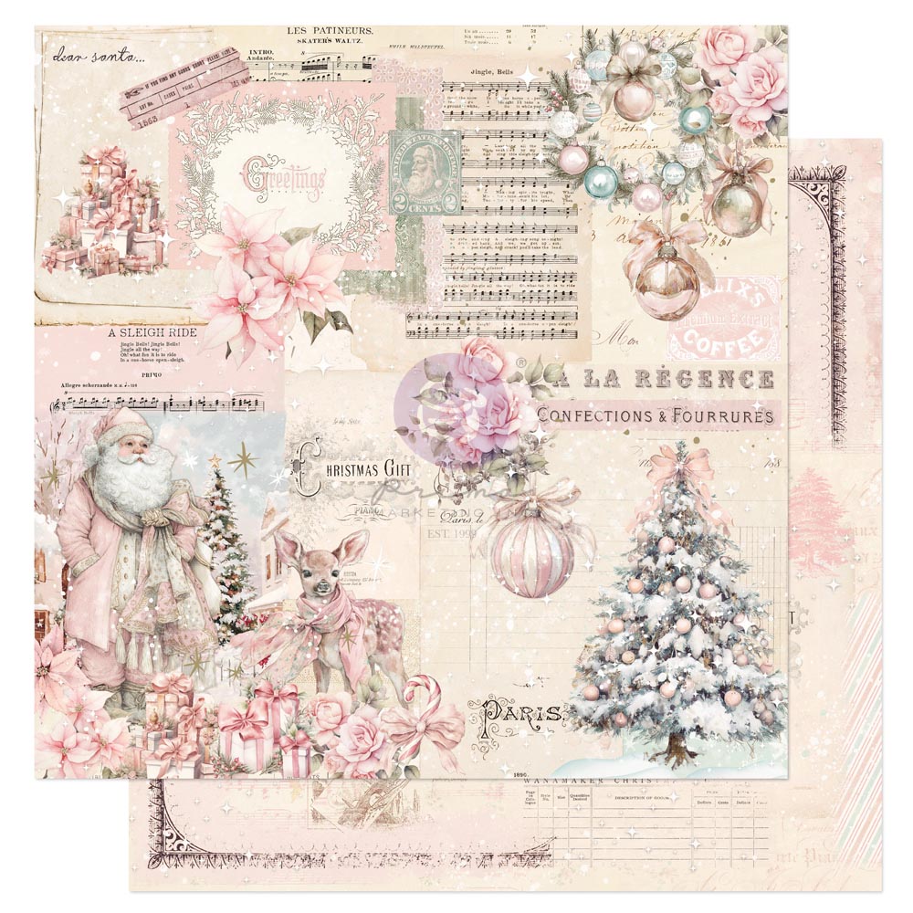 Christmas Blush Collection 12×12 Sheet – Dear Santa – 1 sheet 12″x12″ w/ foil details 10 pages