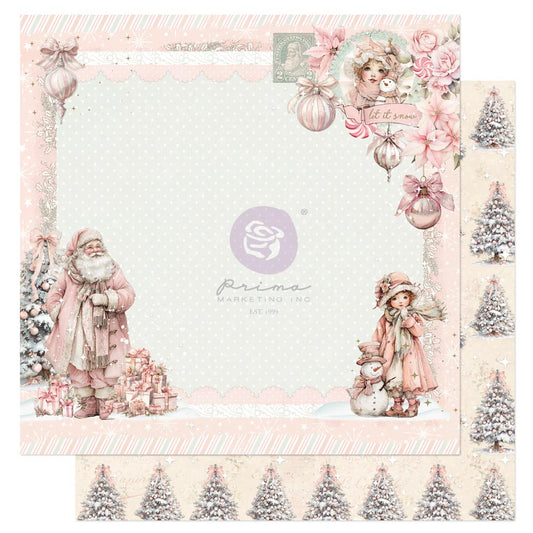 Christmas Blush Collection 12×12 Sheet – Snowy Memories – 1 sheet 12″x12″ w/ foil details 10 sheets