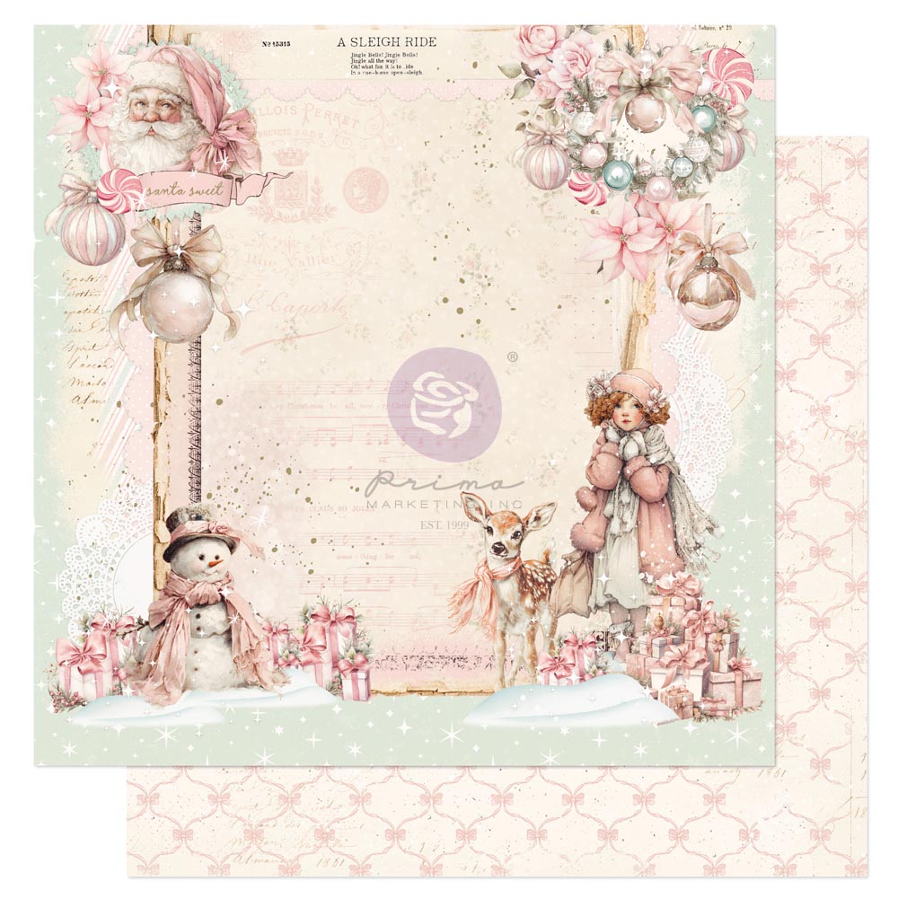 Christmas Blush Collection 12×12 Sheet – Santa Sweet – 1 sheet 12″x12″ w/ foil details 10 sheets