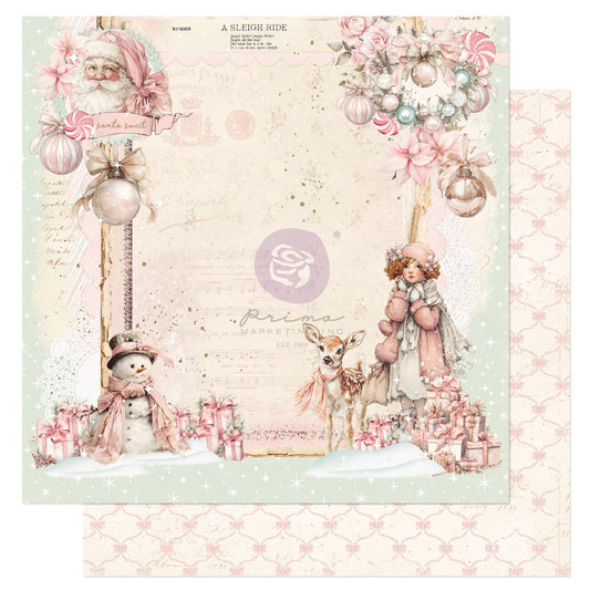 Christmas Blush Collection 12×12 Sheet – Santa Sweet – 1 sheet 12″x12″ w/ foil details 10 sheets