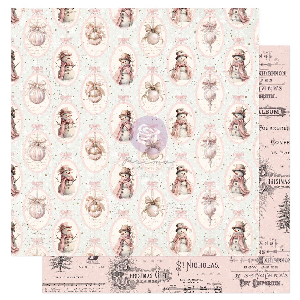 Christmas Blush Collection 12×12 Sheet – All Bundled Up – 1 sheet 12″x12″ w/ foil details set of 10