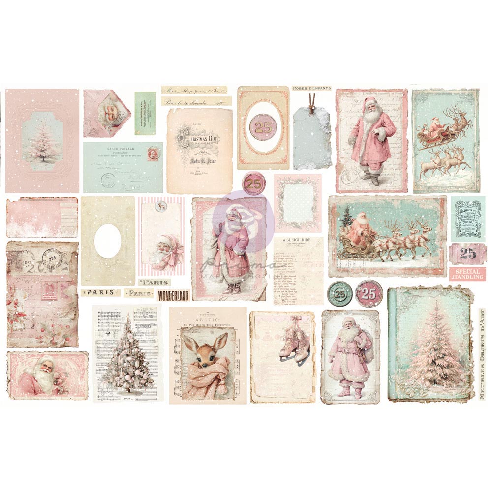 Christmas Blush Collection Ephemera - Junk Journal Kit