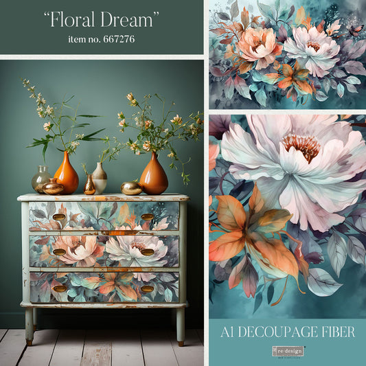 Floral Dream - A1 Decoupage Fiber  Exclusive and Limited Release
