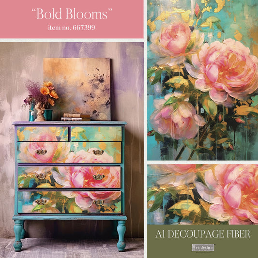 Bold Blooms - A1 Decoupage Fiber - Exclusive and Limited Release