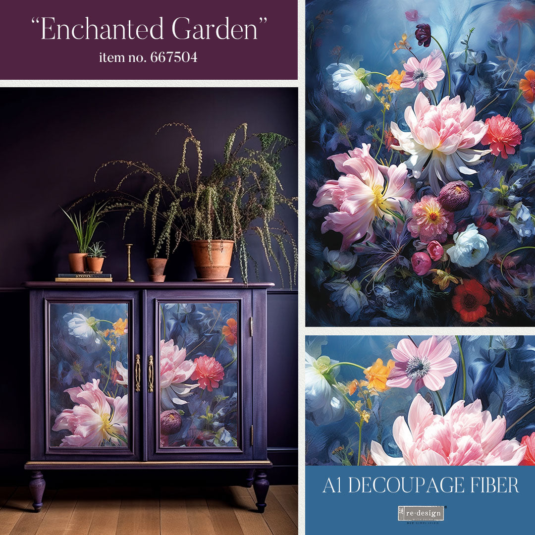Enchanted Garden - A1 Decoupage Fiber - EXCLUSIVE AND LIMITED DESIGN!