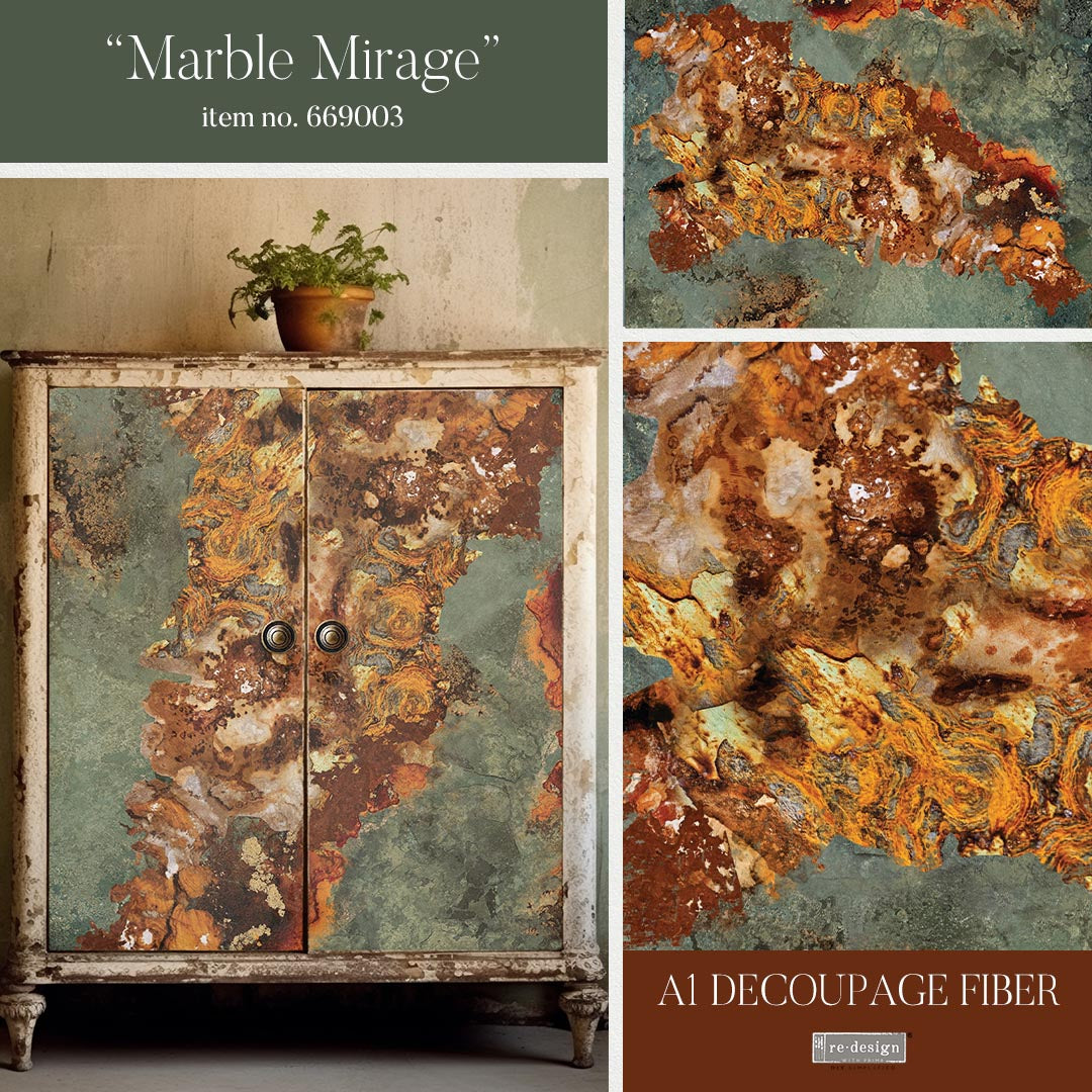 Marble Mirage - A1 Decoupage Fiber - EXCLUSIVE AND LIMITED DESIGN!