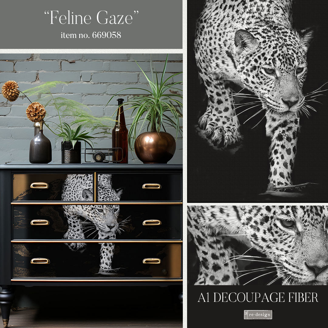 Feline Gaze - A1 Decoupage Fiber - EXCLUSIVE AND LIMITED DESIGN!