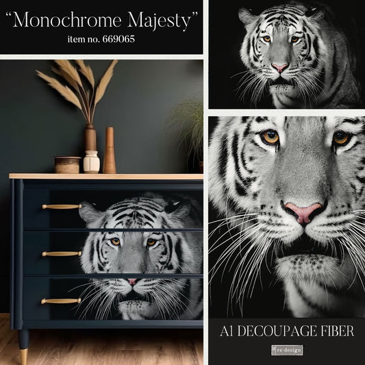 Monochrome Majesty - A1 Decoupage Fiber - Exclusive and Limited Release