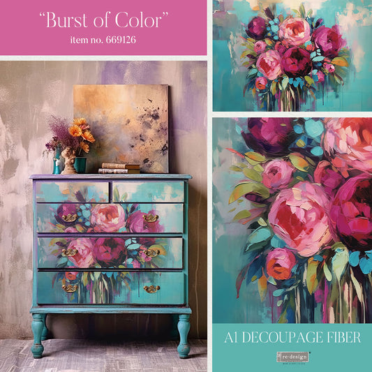 Burst of Color - A1 Decoupage Fiber - Exclusive and Limited Release