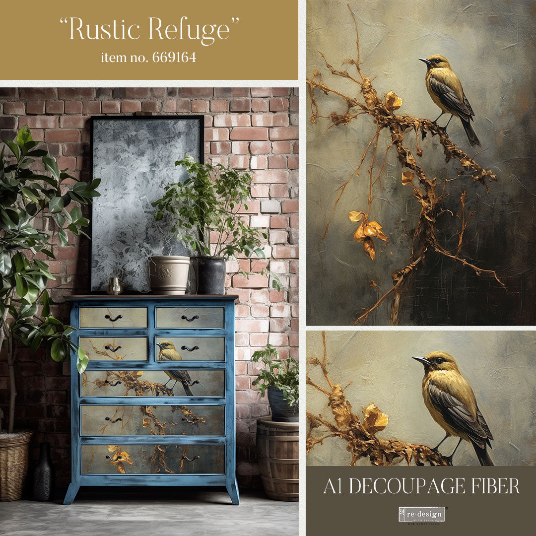 Rustic Refuge - A1 Decoupage Fiber - EXCLUSIVE AND LIMITED DESIGN!