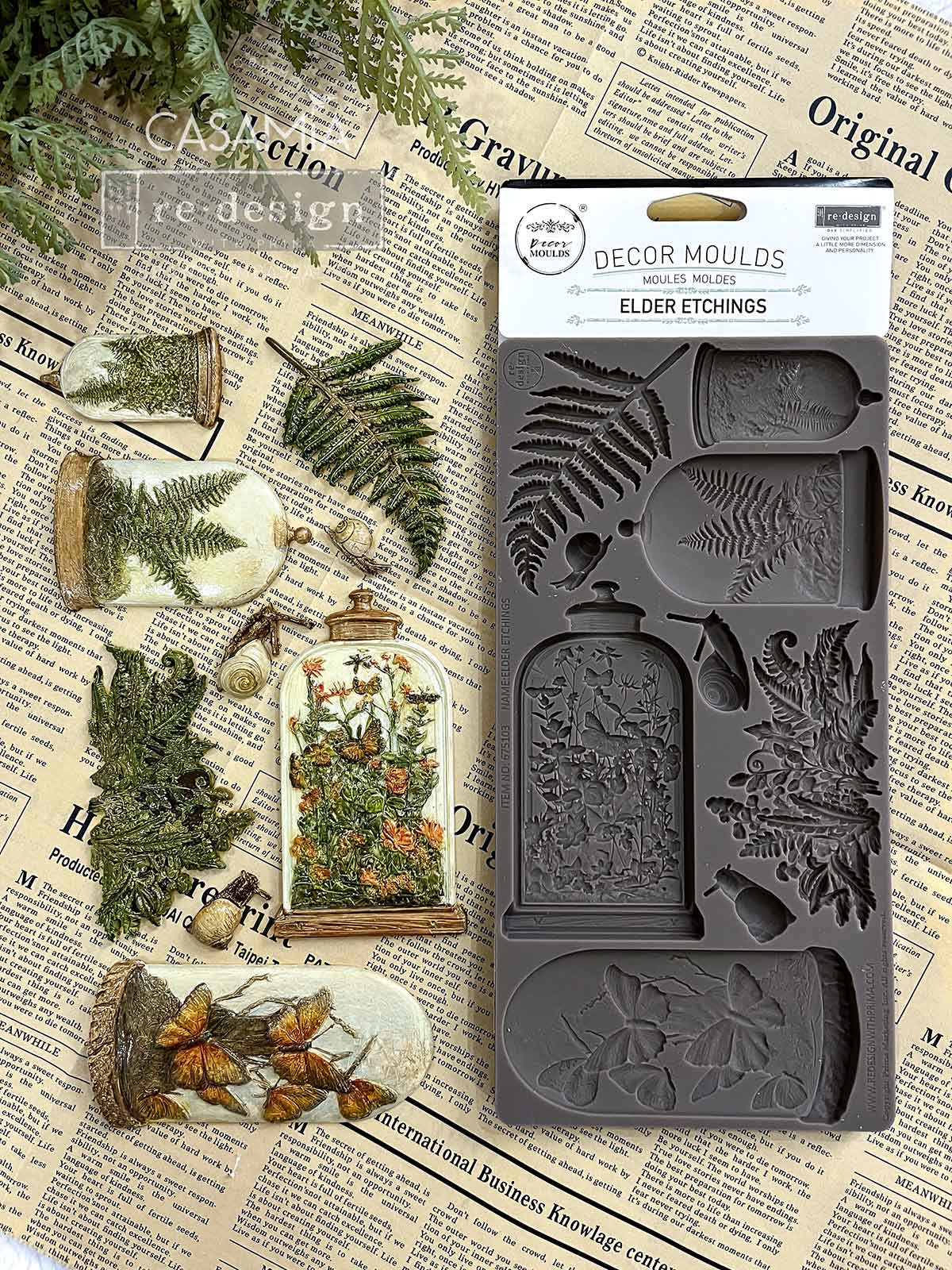 Decor Moulds® – Elder Etchings – 1 pc, 5″x10″x8mm