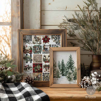 A4 Decoupage Fiber Pack – Farmhouse Frost – 2 sheets, 8.3″x11.7″ each