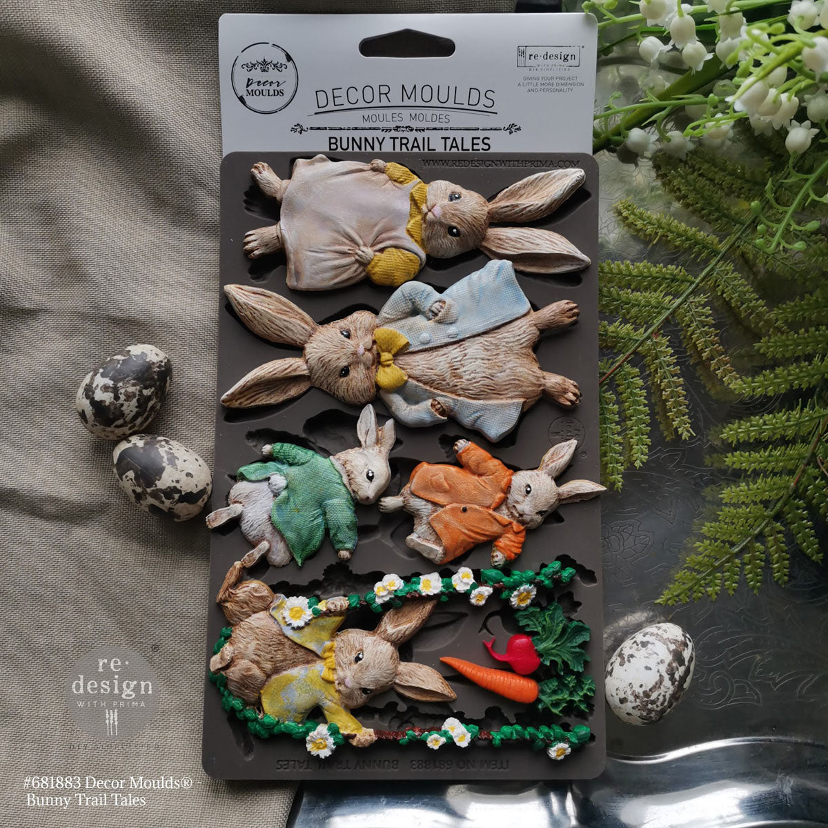 Decor Moulds® – Bunny Trail Tales – 1 pc, 5″x8″x8mm