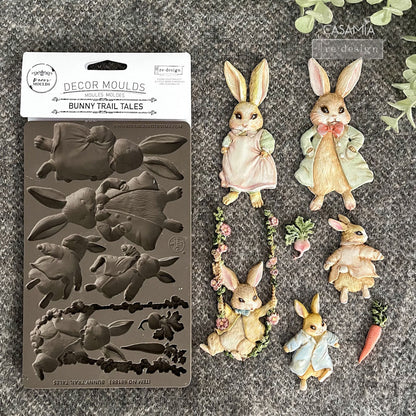 Decor Moulds® – Bunny Trail Tales – 1 pc, 5″x8″x8mm